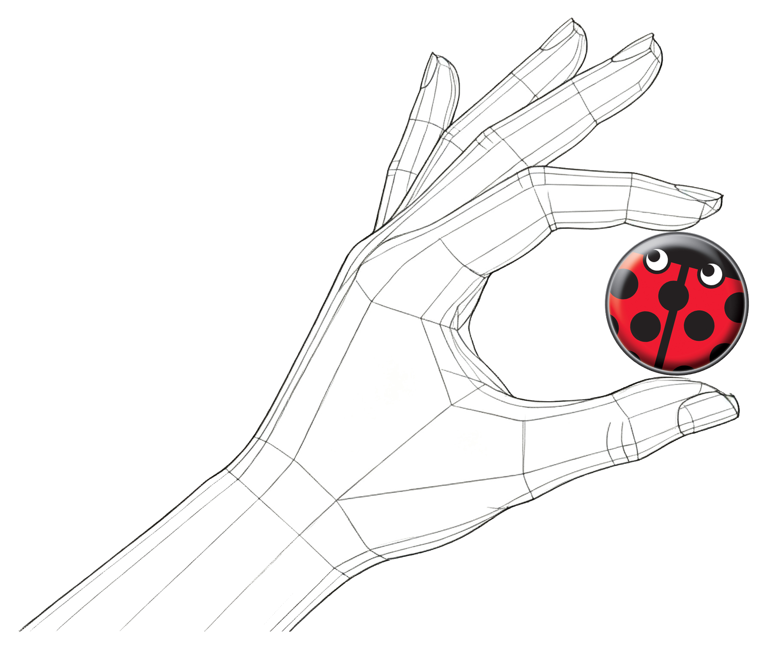 HeartBug device held between fingers